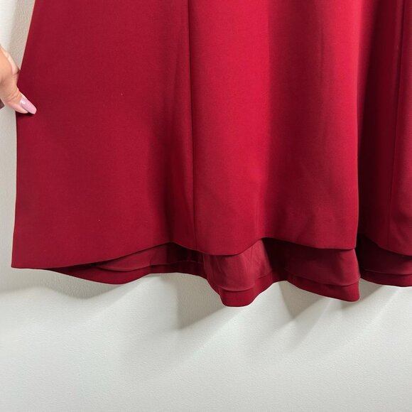 Theory Dress Womens 8 Red Sleeveless V-Neck A-Line Fit & Flare Lined Cocktail - Picture 3 of 9